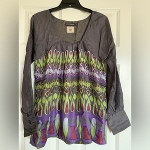 🎋Antik Batik 100% silk top Anthropologie style